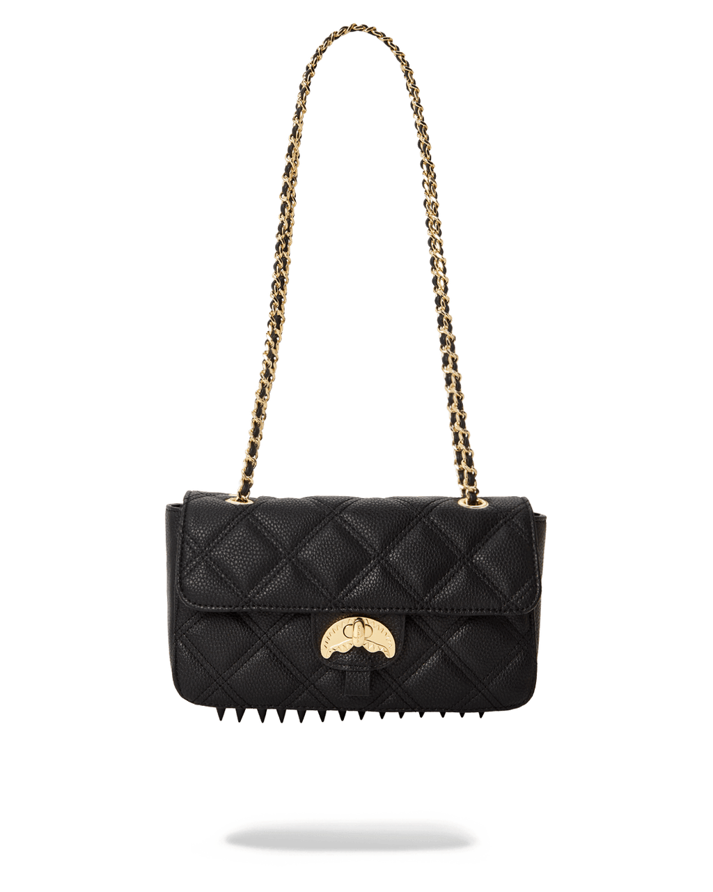 NOIR QUILT GOLD CHAIN SHARK HANDBAG